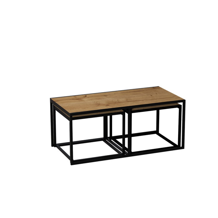 Hanah Home Mesa de Centro Gigante Extensible con Almacenamiento, Roble y Negro Hanah Home Mesa de Centro Gigante Extensible con Almacenamiento, Roble y Negro